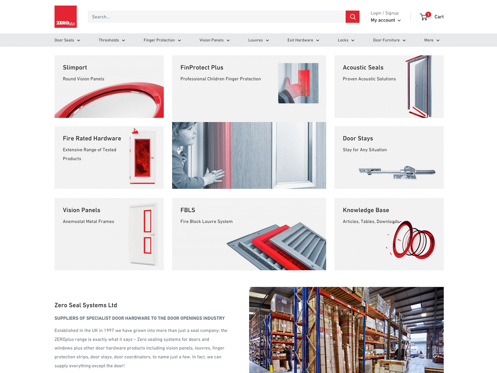Screenshot of website