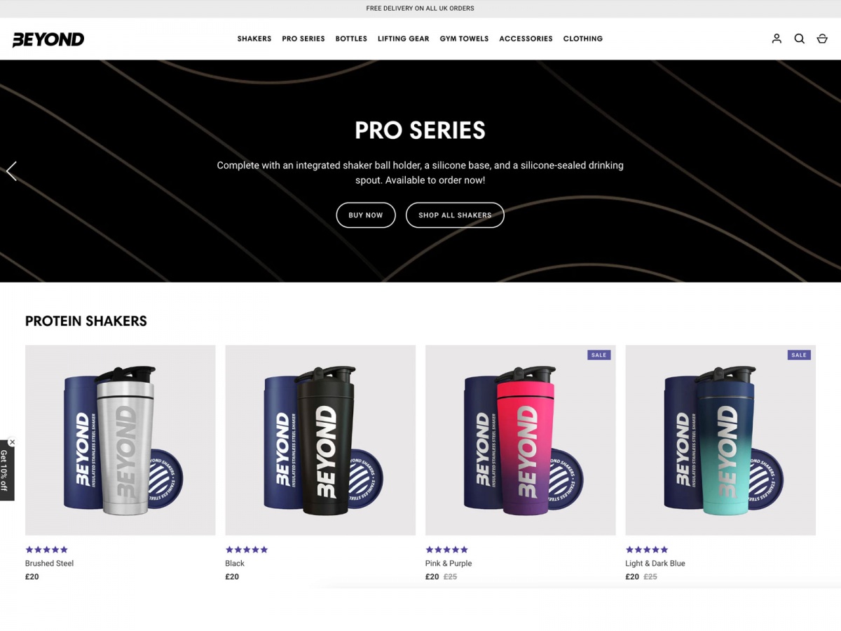 Beyond Shakers website screenshot