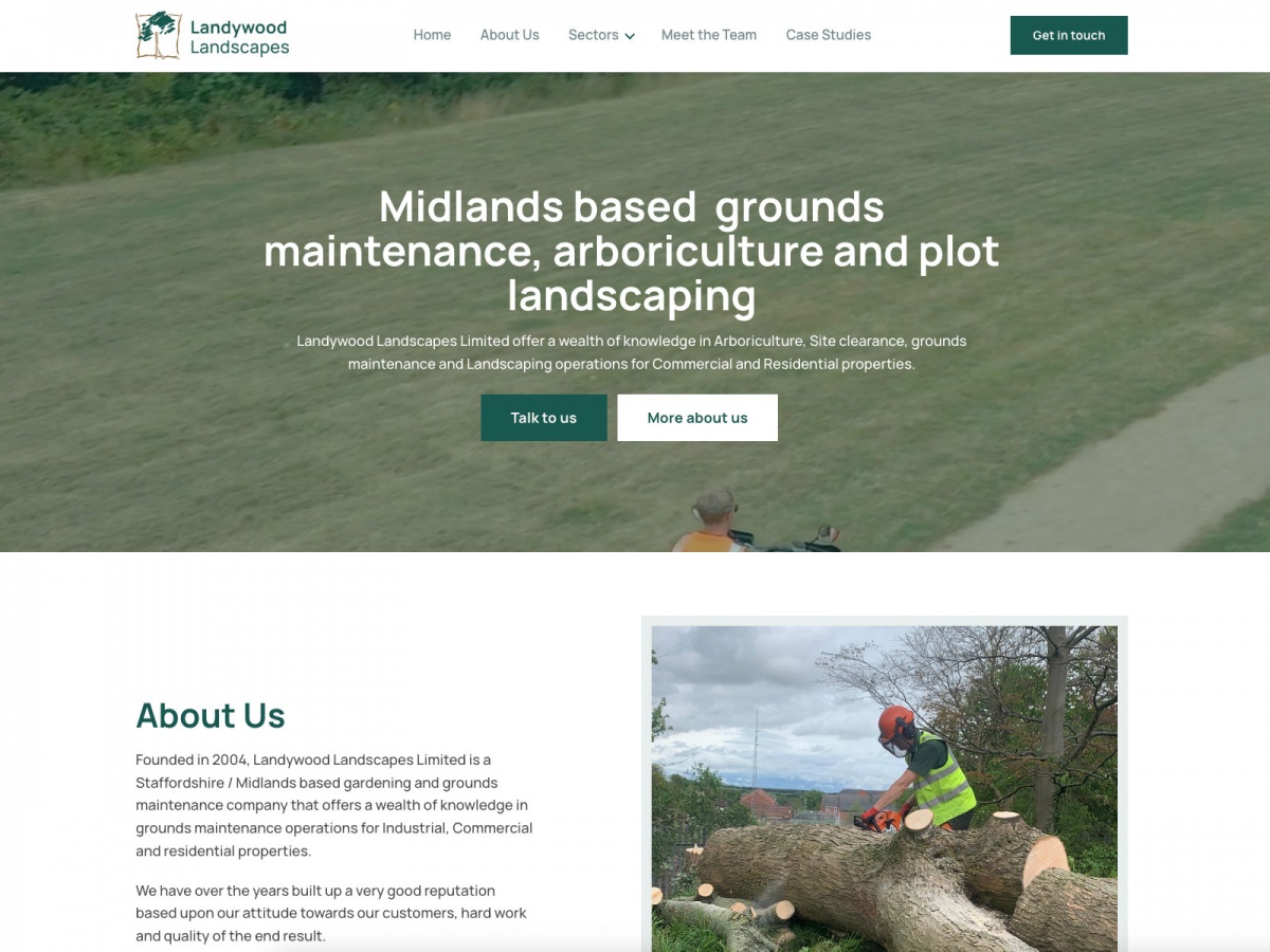 Landywood Landscapes website screenshot