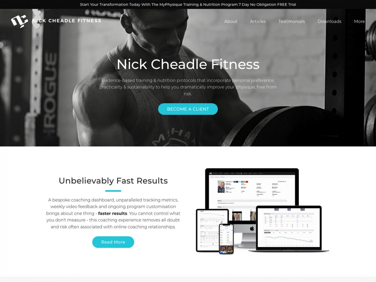 Nick Cheadle Fitness website screenshot