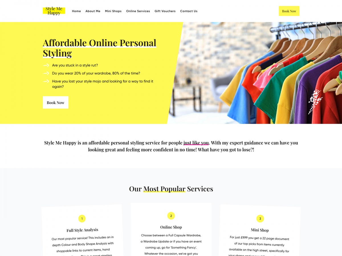 Style Me Happy website screenshot