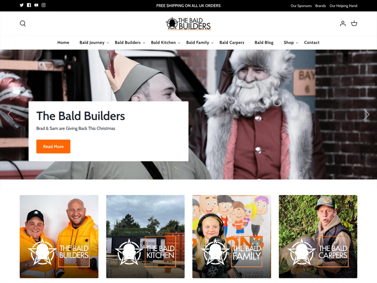 The Bald Builders website screenshot