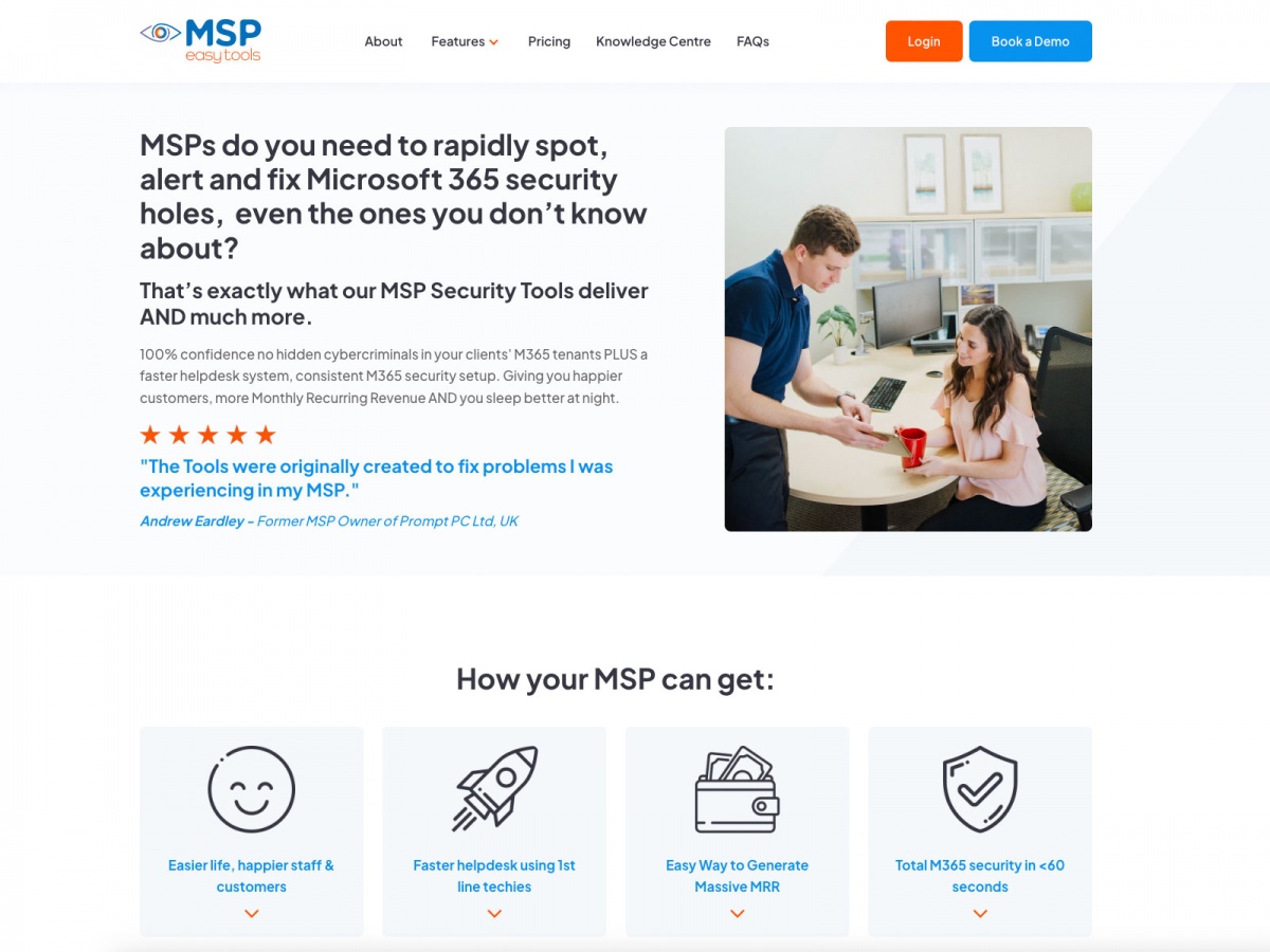 MSP Easy Tools website screenshot