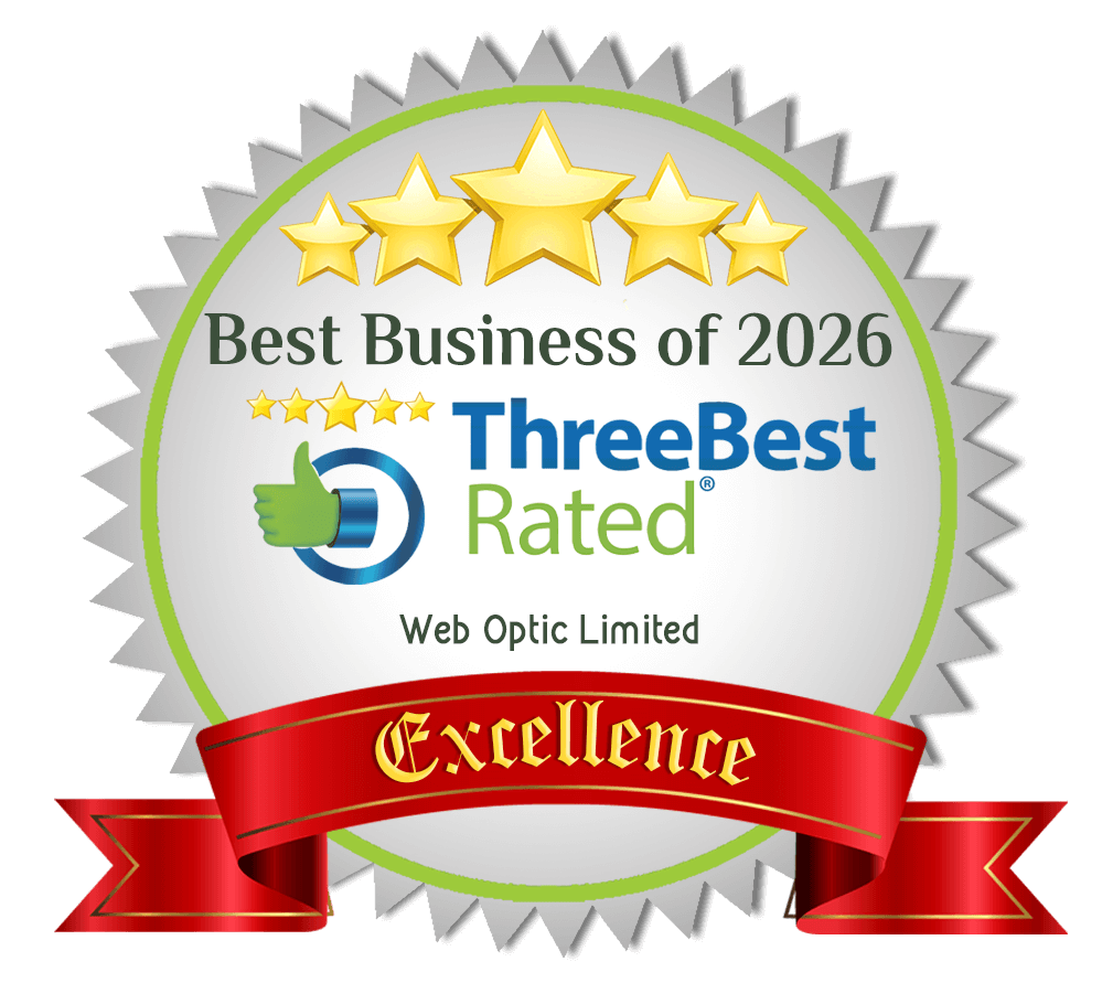 Three Best Rated badge for Web Optic Limited