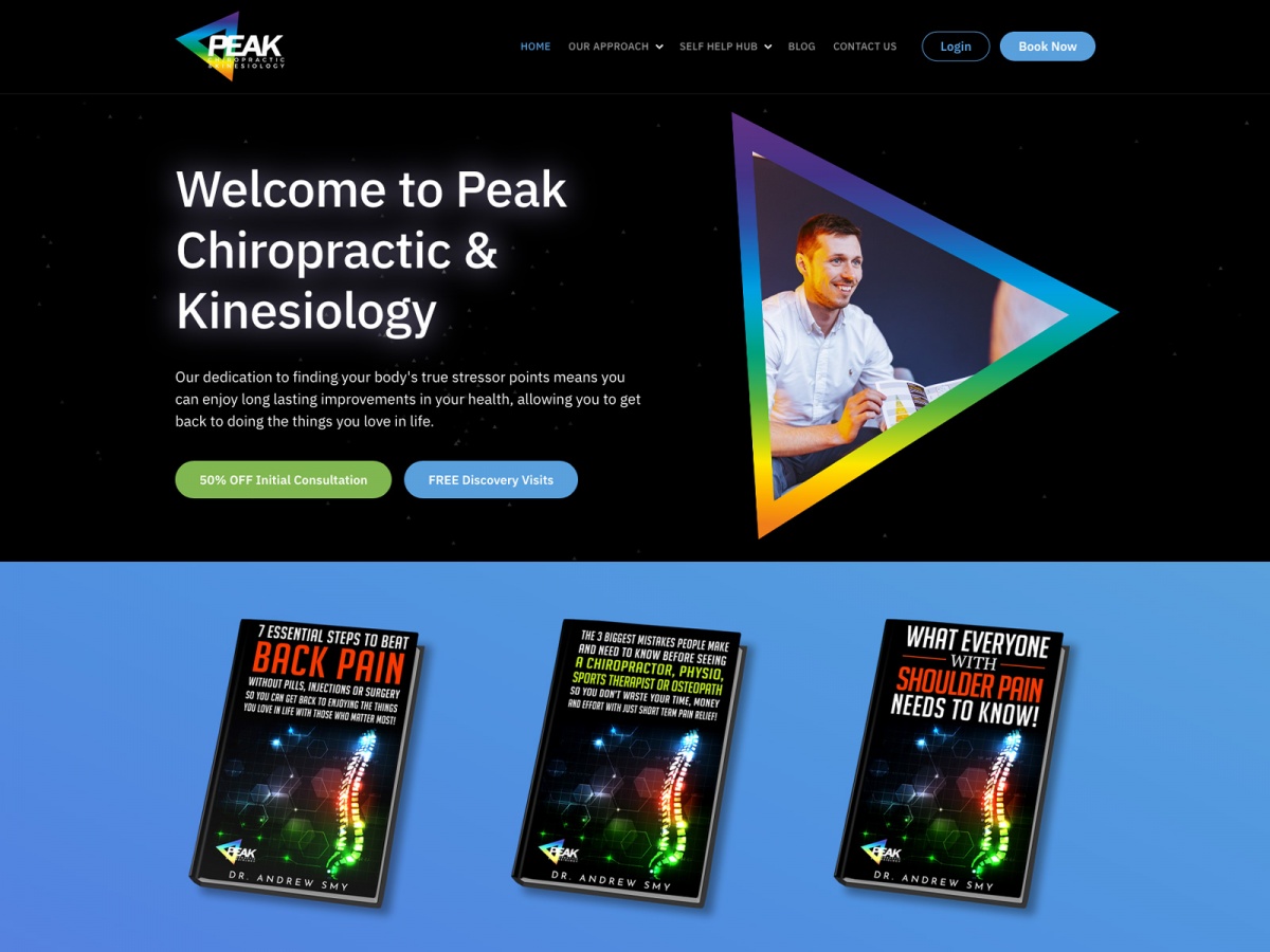 Peak Chiropractic website screenshot
