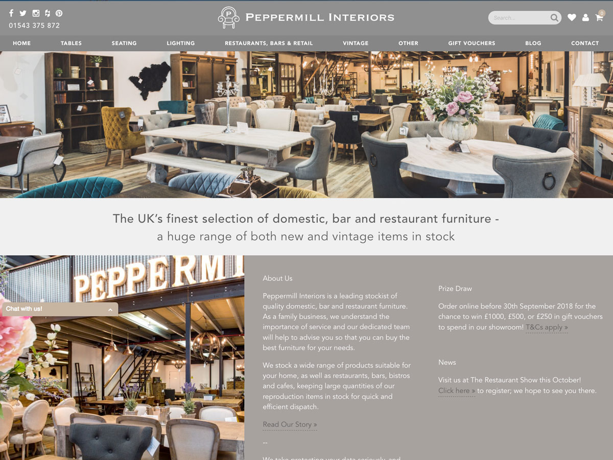 Peppermil Interiors website screenshot