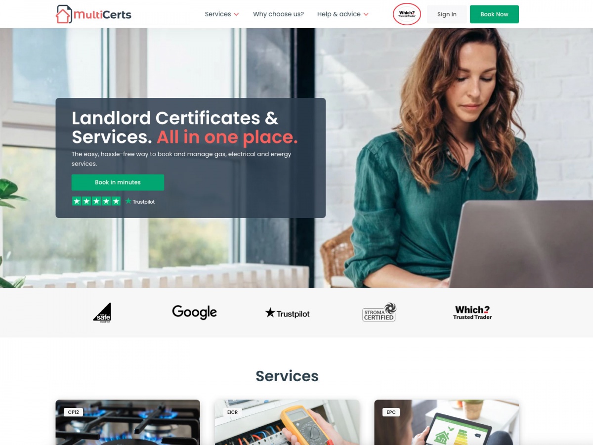 MultiCerts website screenshot
