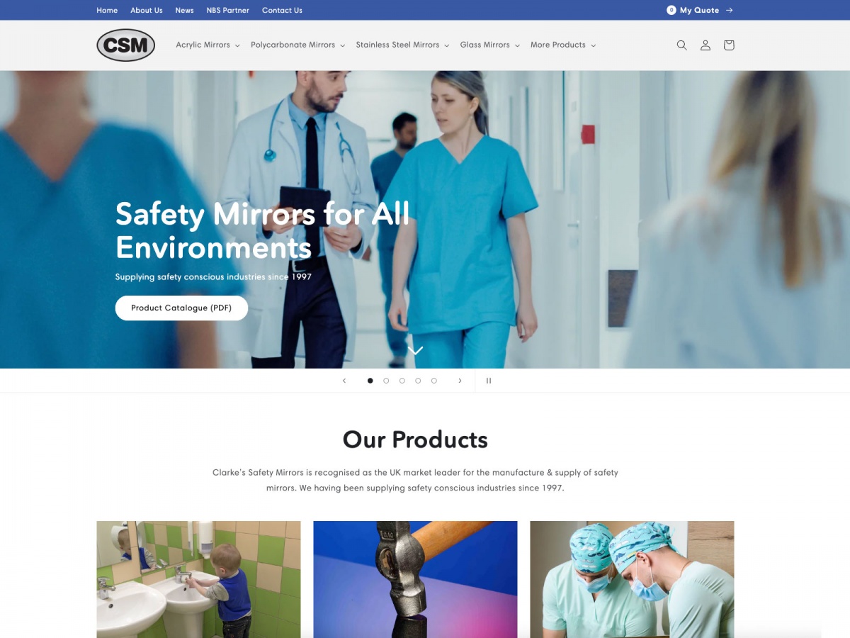CS Mirrors website screenshot