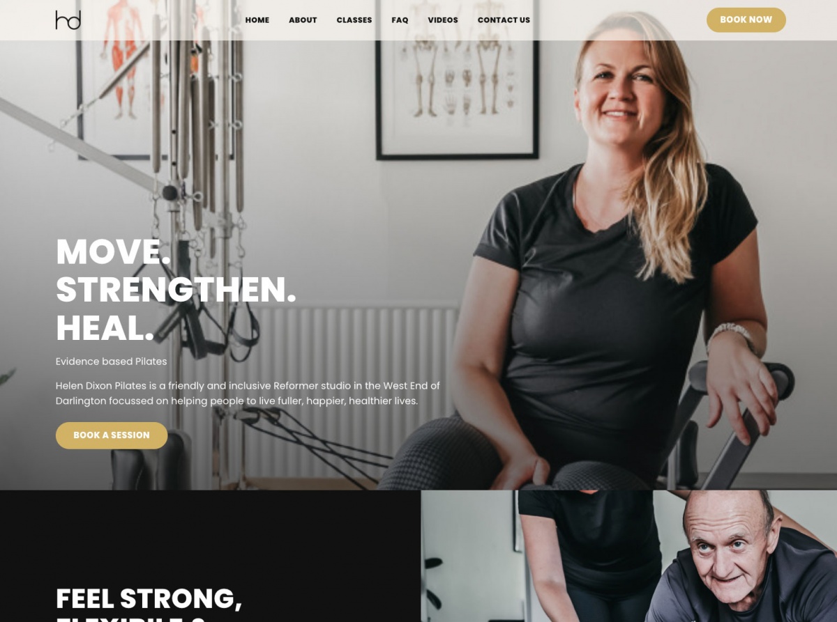 Helen Dixon Pilates website screenshot