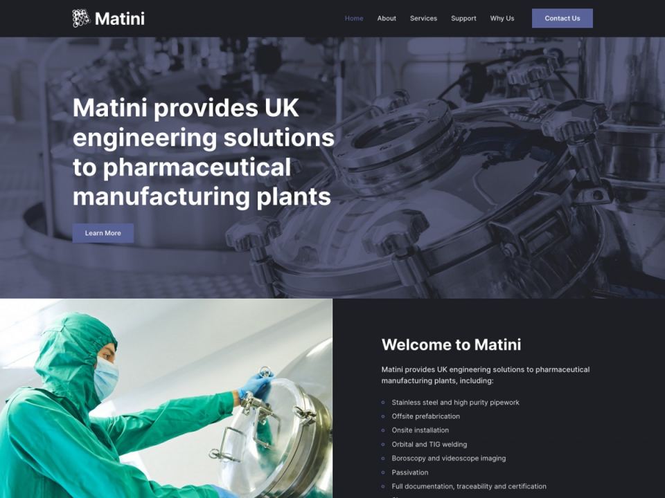 Matini website designed by Web Optic