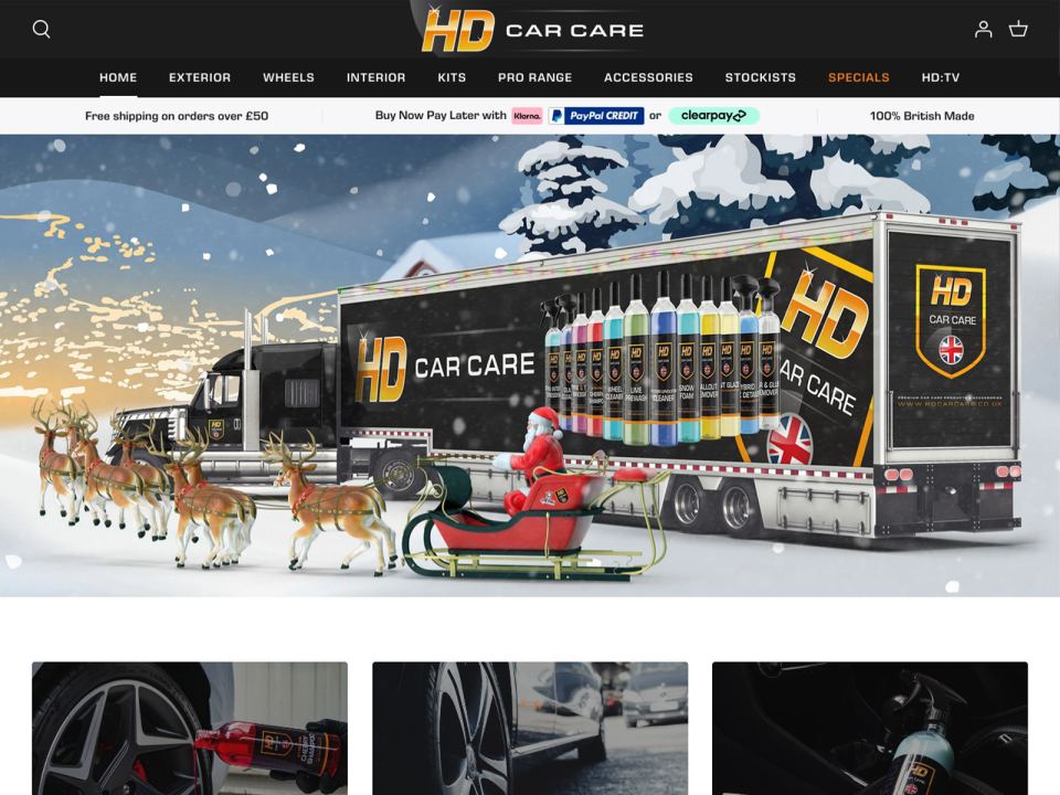 HD Car Care website designed by Web Optic