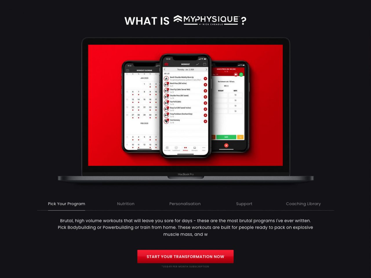 MyPhysique website screenshot