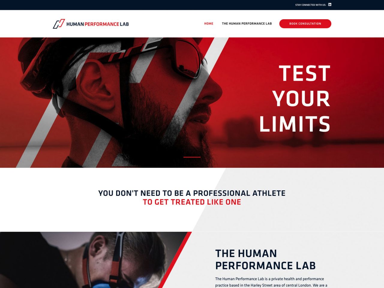 Human Performance Lab website screenshot