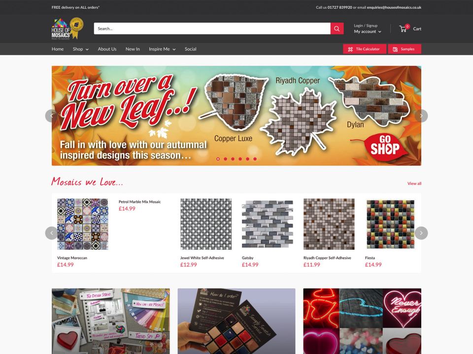 House of Mosaics website designed by Web Optic