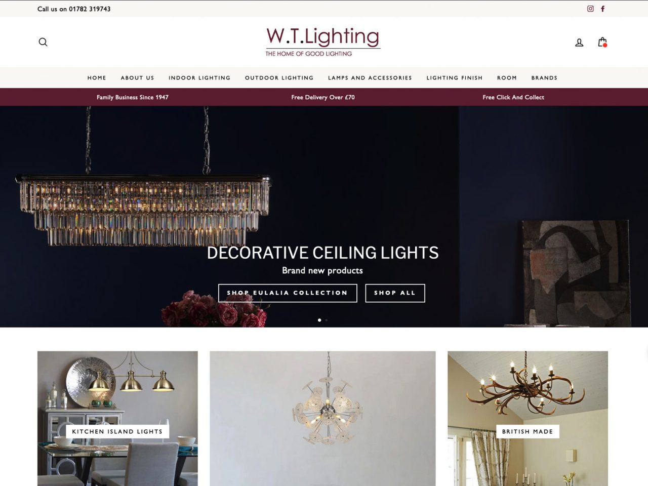 WT Lighting website screenshot