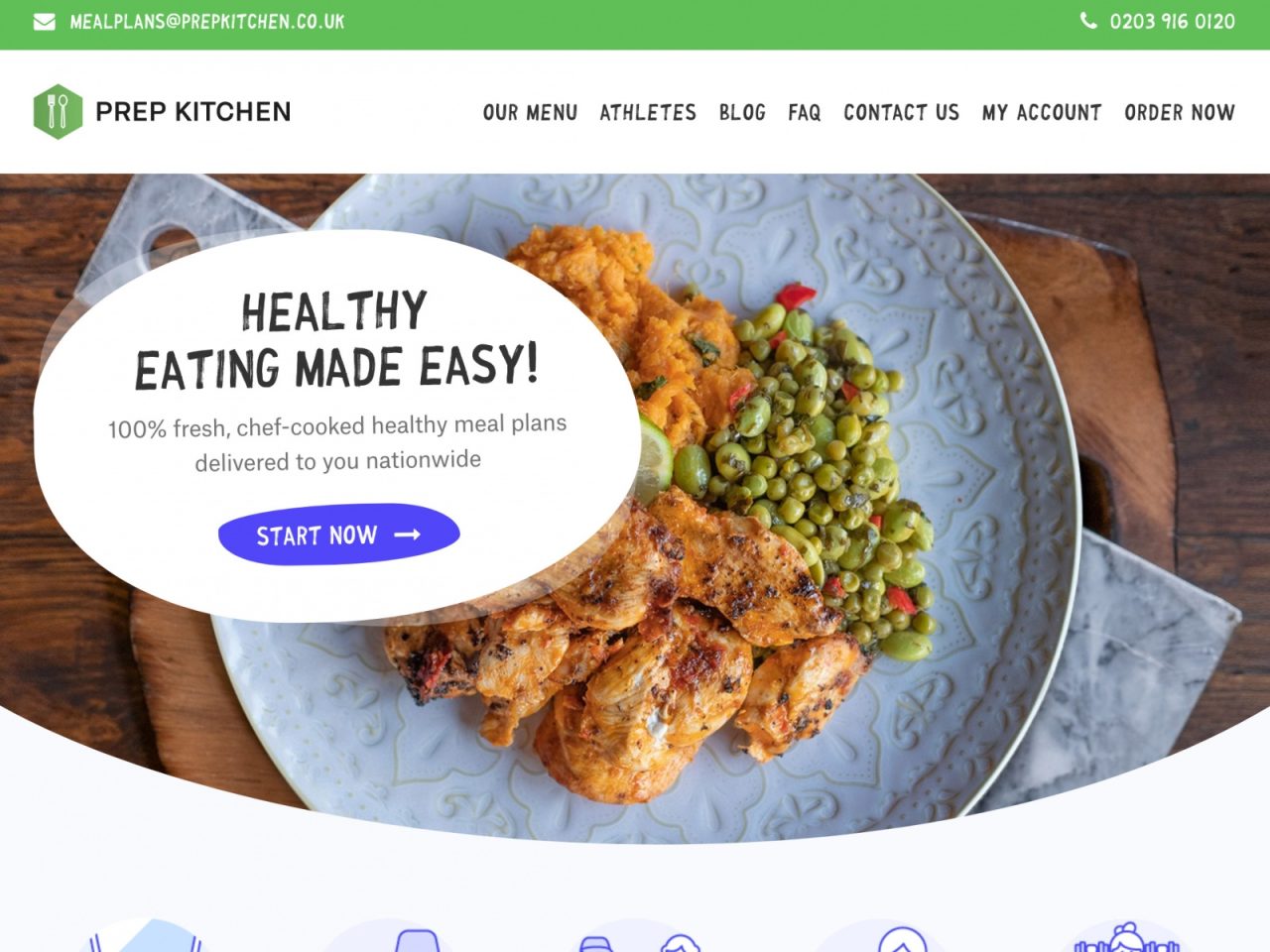 Prep Kitchen website screenshot